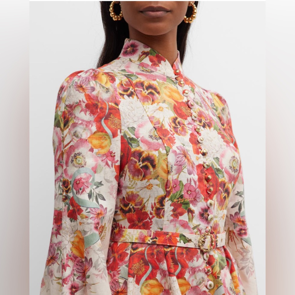 ❌SOLD OUT❌Zimmermann Fliral Linen Dress Size 1 - Picture 6 of 12